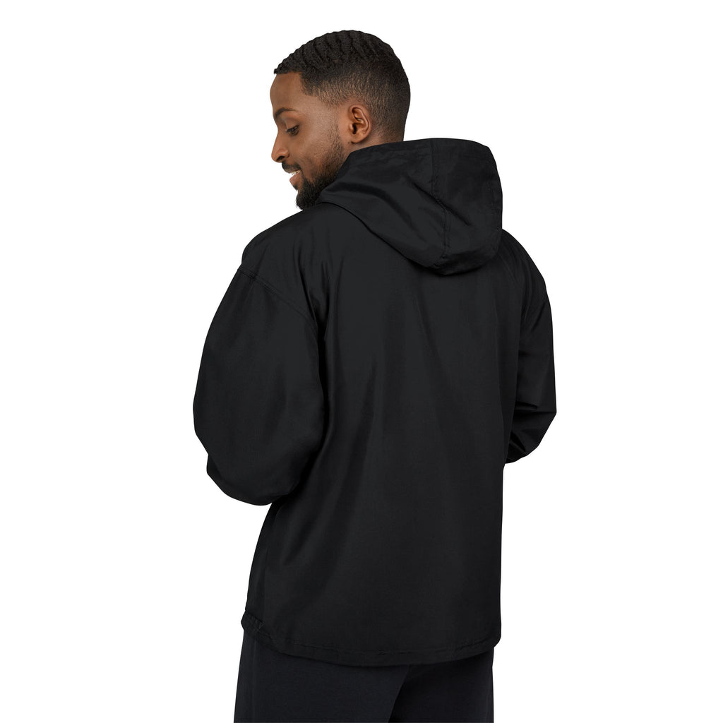 The VOID-Packable Anorak Jacket — Black Floral Chest Print