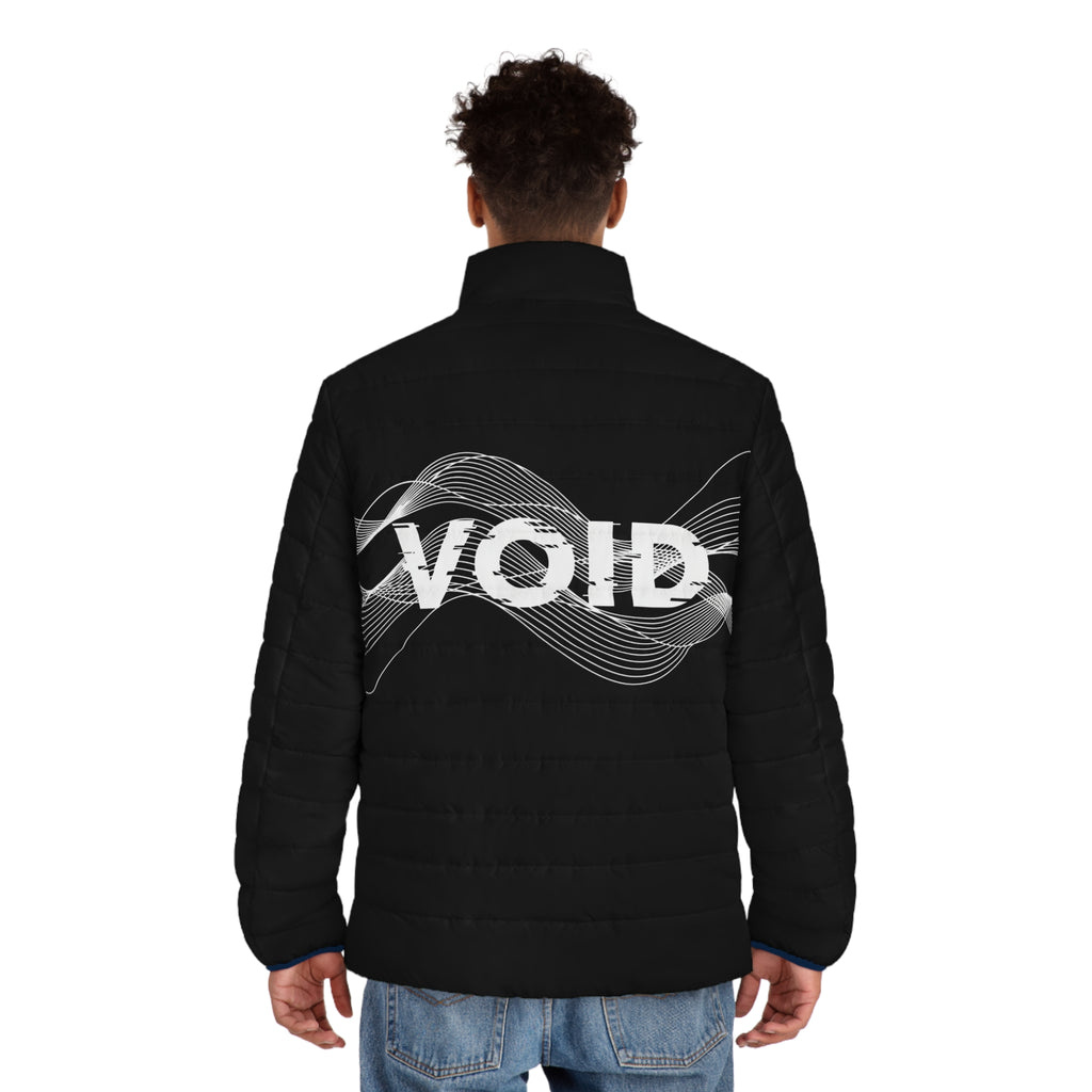 Void - Puffer Jacket — Men's Black Quilted Coat with 'VOID' Graphic