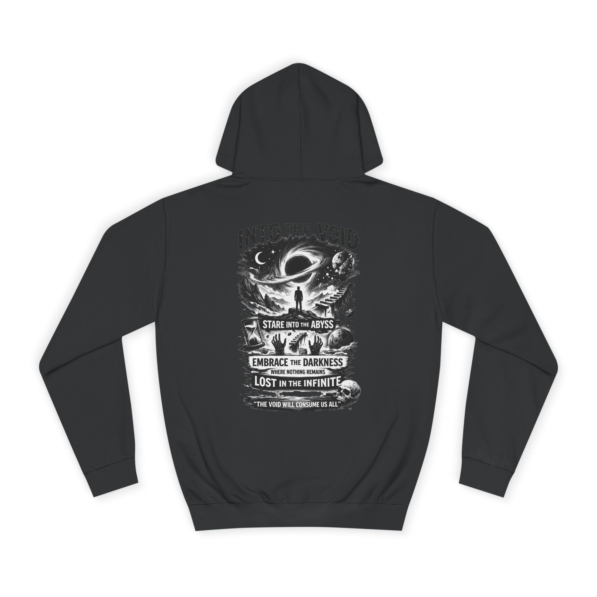 Into The Void Hoodie — Cosmic Skull Graphic College Hoodie