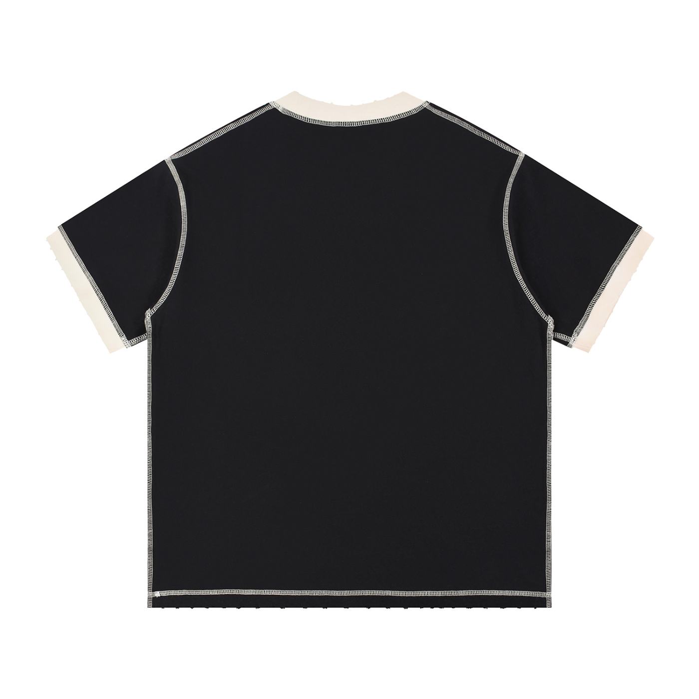 NOIR LINE - Contrast-Stitched Cotton T-Shirt