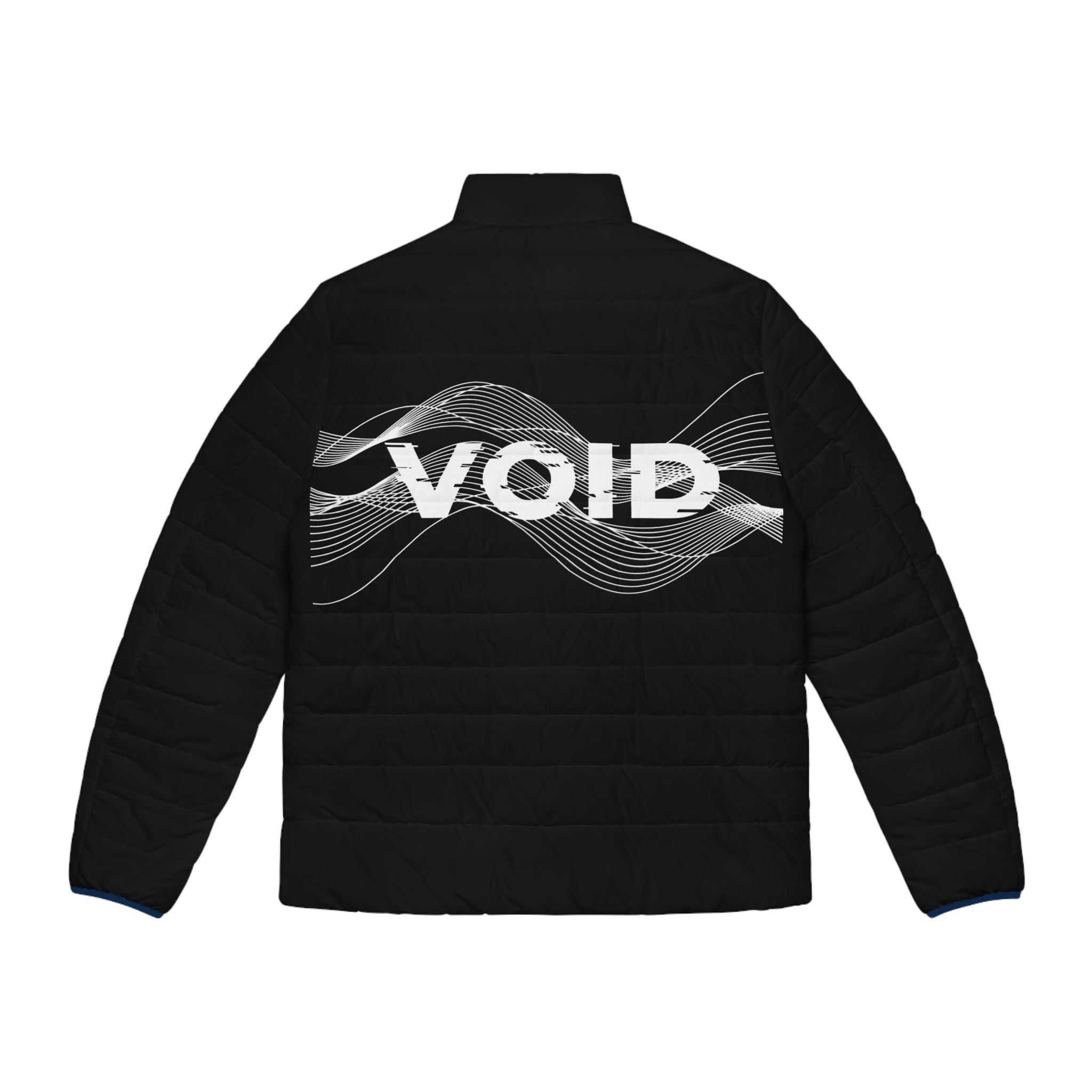 Void - Puffer Jacket — Men's Black Quilted Coat with 'VOID' Graphic