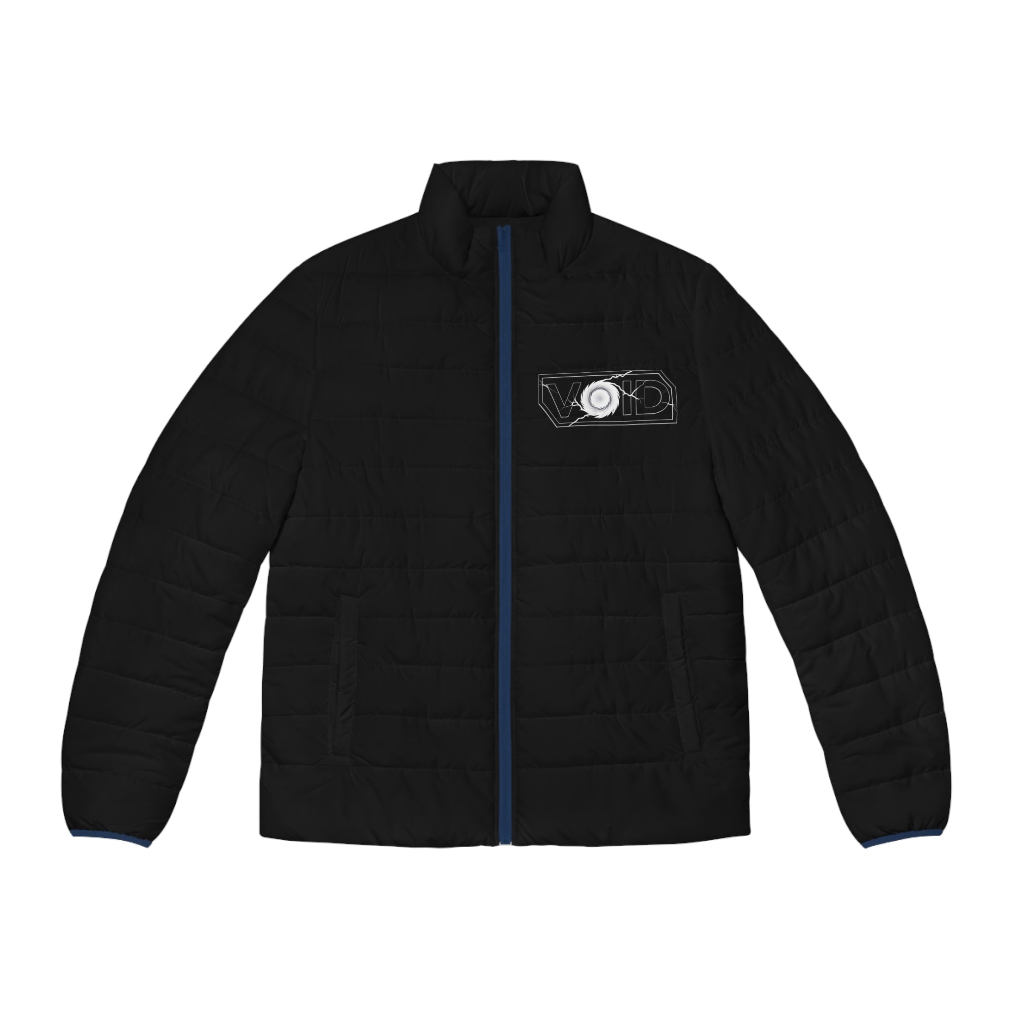Void - Puffer Jacket — Men's Black Quilted Coat with 'VOID' Graphic