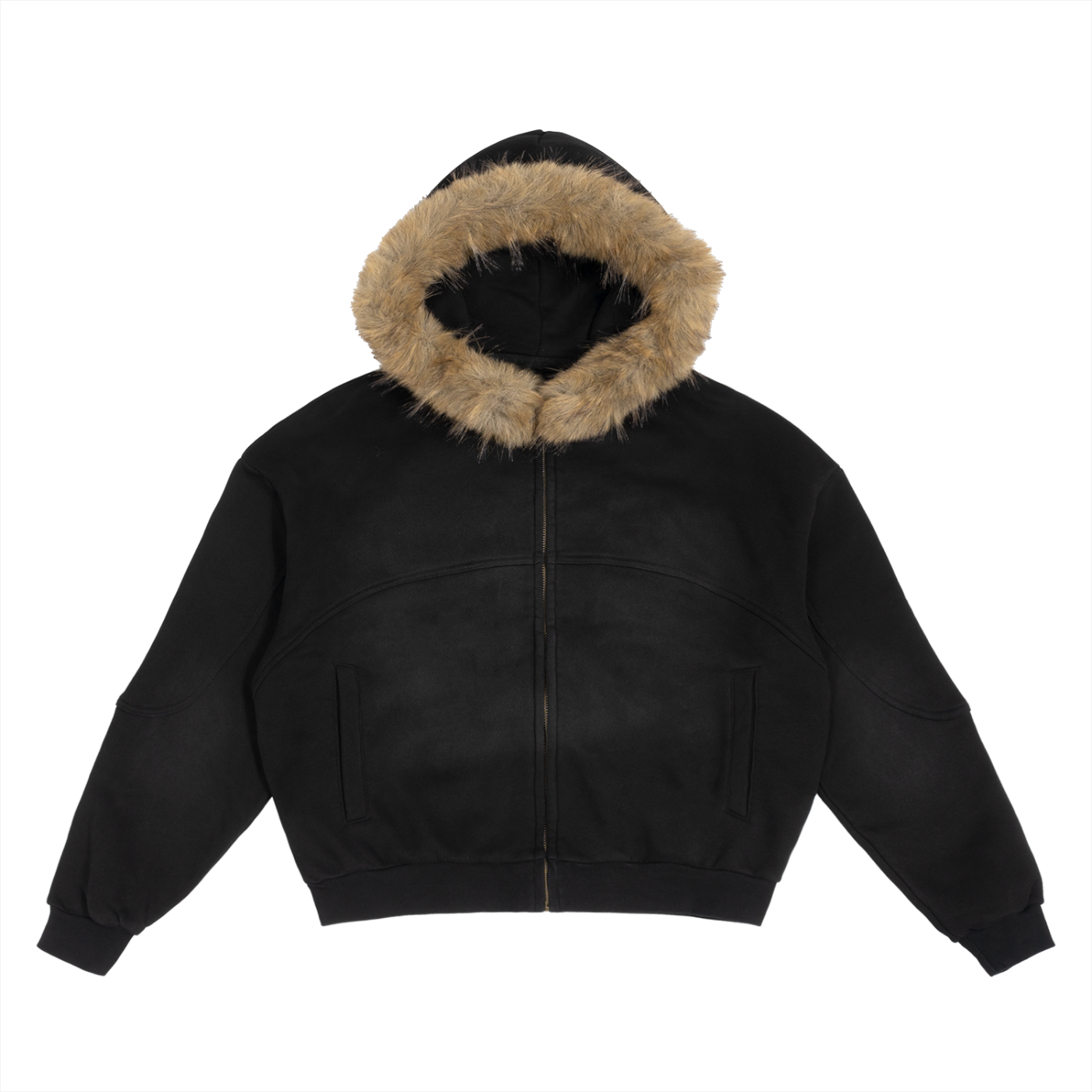 Solar Fade-Detachable Fur Hoodie