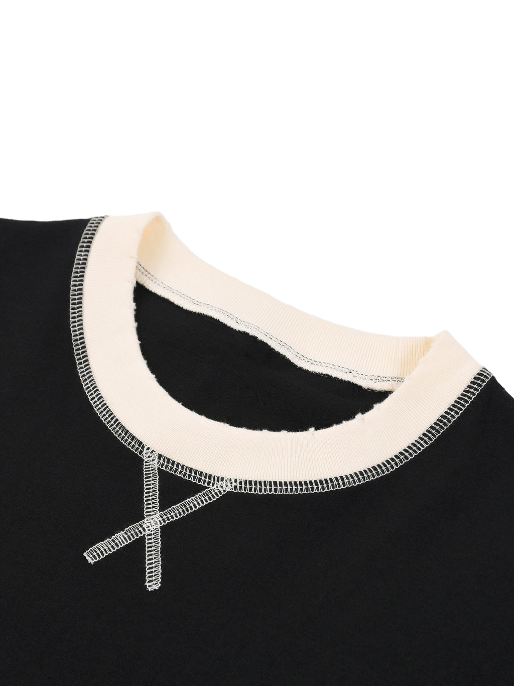 NOIR LINE - Contrast-Stitched Cotton T-Shirt