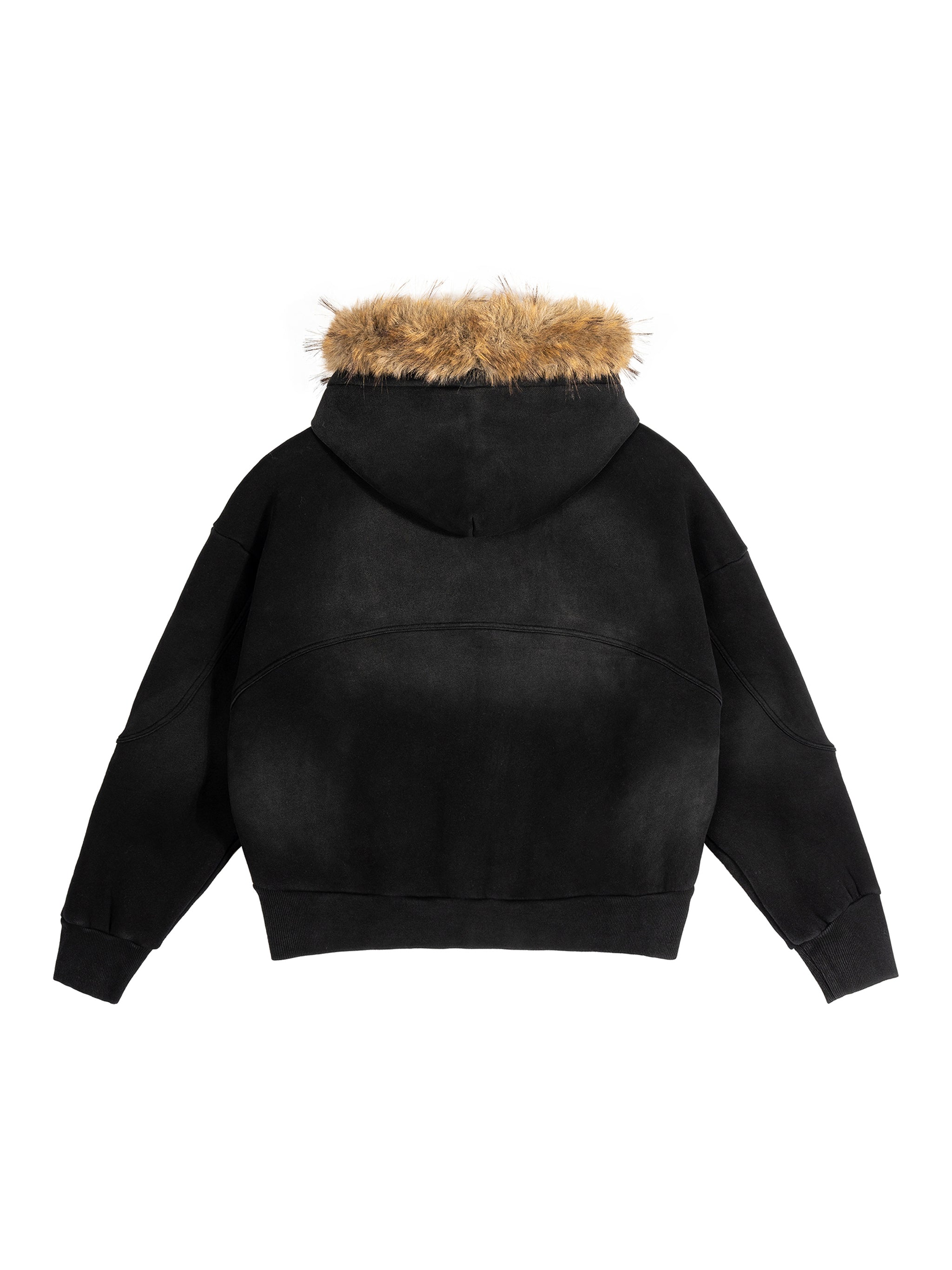 Solar Fade-Detachable Fur Hoodie